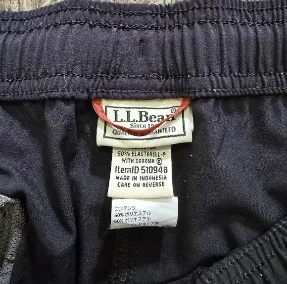 L L Bean Mens XXL Hiking Rain Resistant Pants Black - Picture 2 of 4